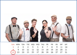Suonova, immagine del calendario esibizioni: una foto dei Suonova con sotto un calendario.